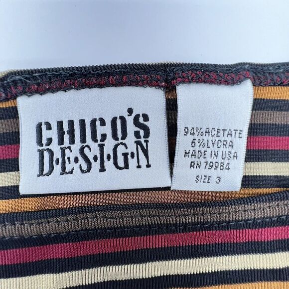 Chicos Striped Slinky Acetate Too Size 3/XL - Picture 3 of 3